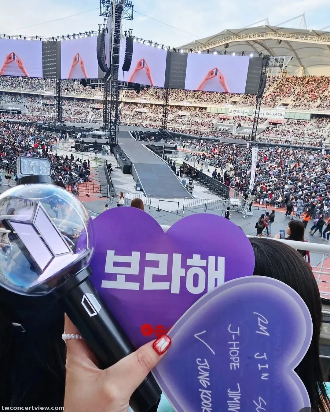 高陽體育館中央舞台 W1 區 14排排11號號 視野照片 - BTS WORLD TOUR ‘ARIRANG’ IN GOYANG