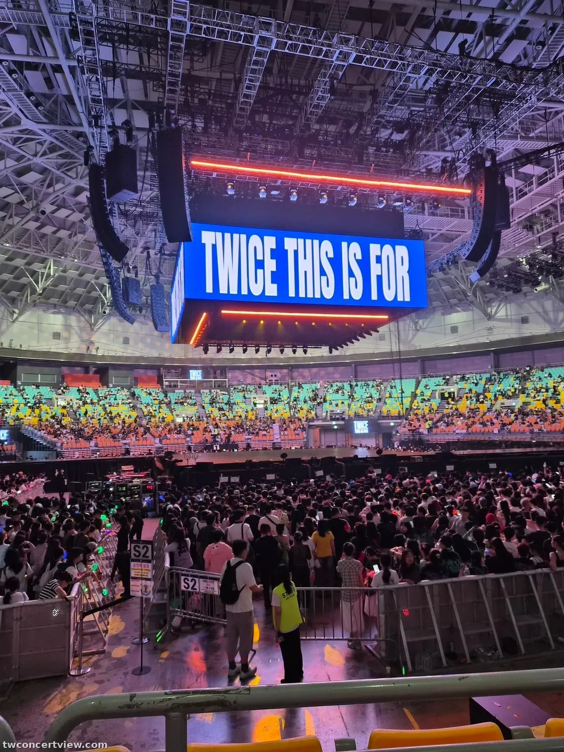 KSPO 돔 (올림픽체조경기장) 12 구역 12열10번 좌석 시야 사진 - TWICE 〈THIS IS FOR〉 WORLD TOUR FINALE in SEOUL