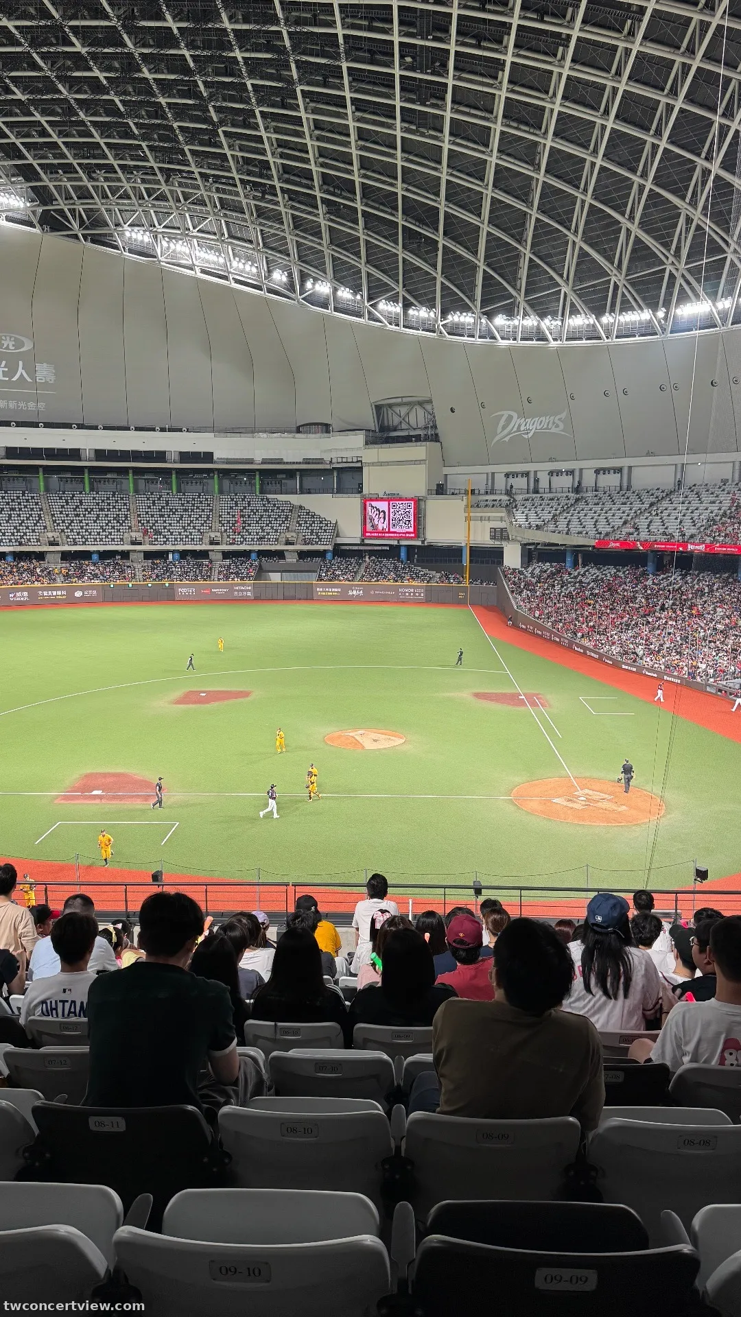 台北大巨蛋 球賽版本 217 區 11排10號 視野照片 - 中職 味全龍vs中信兄弟