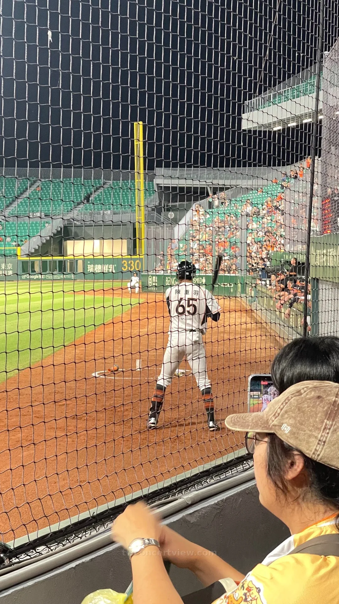 亞太成棒主球場 10 區 2排1號 視野照片 - 統一vs富邦