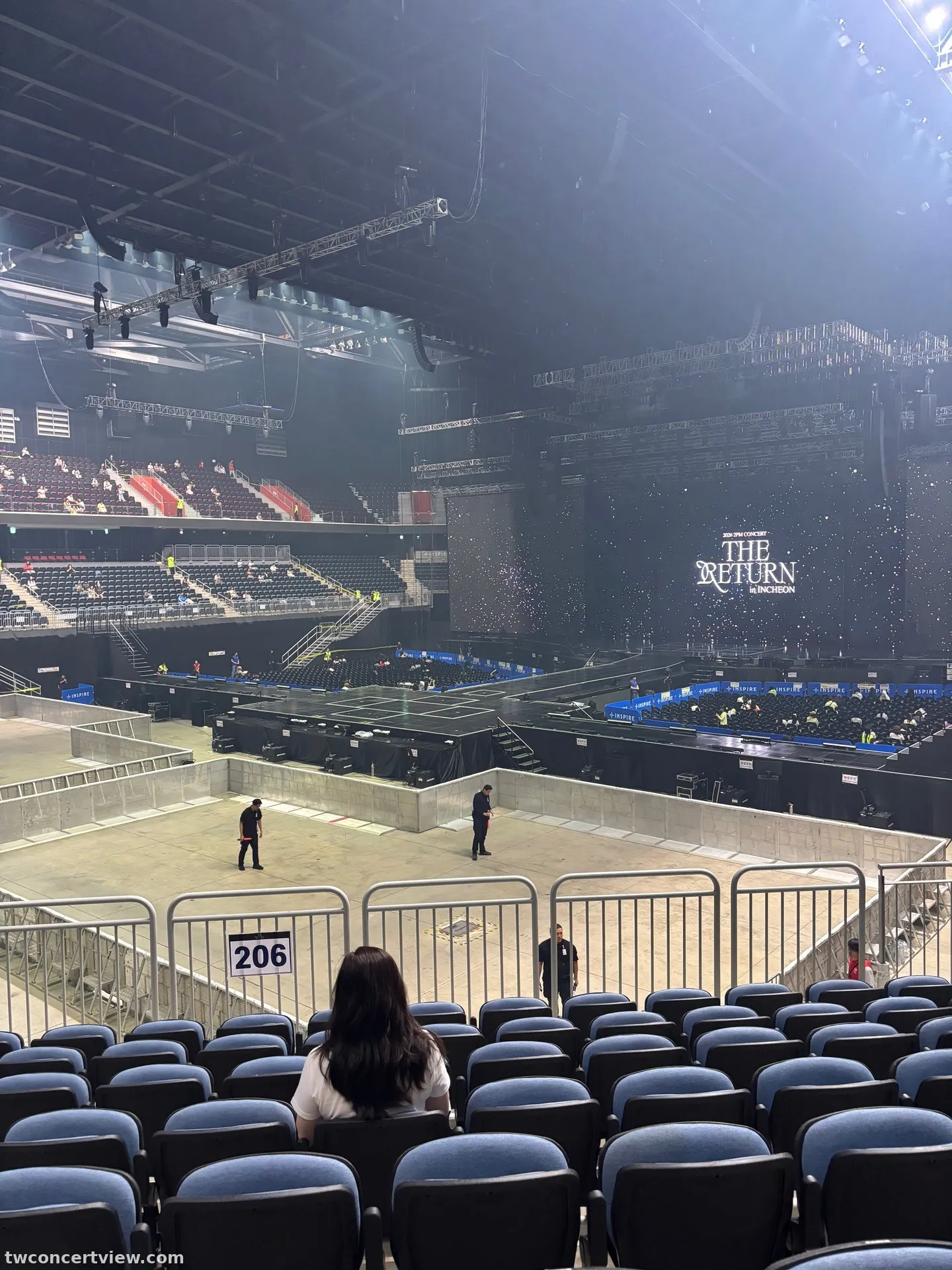 迎仕柏綜藝館 (Inspire Arena) 206 區 H排15號 視野照片 - 2026 2PM Concert “THE RETURN” in INCHEON