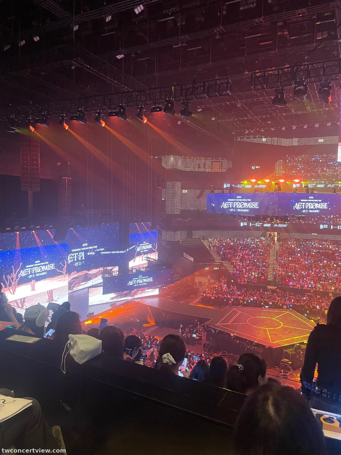 澳門銀河綜藝館 (Galaxy Arena) 203 區 F排25號 視野照片